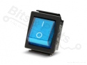 Switch rocker snap-in on/off rectangular blue (0/1) DPST